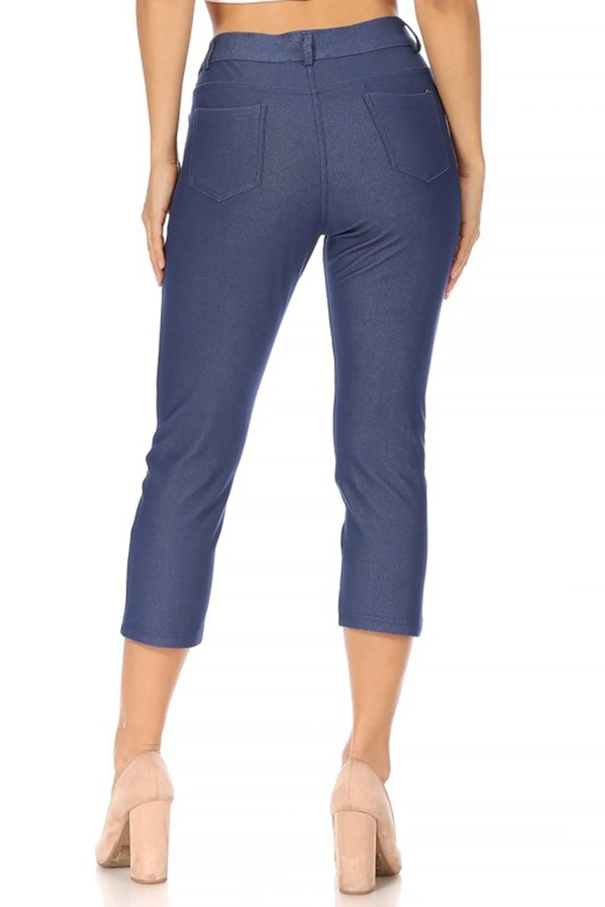 Women's Casual Comfy Slim Pocket Capri Pants