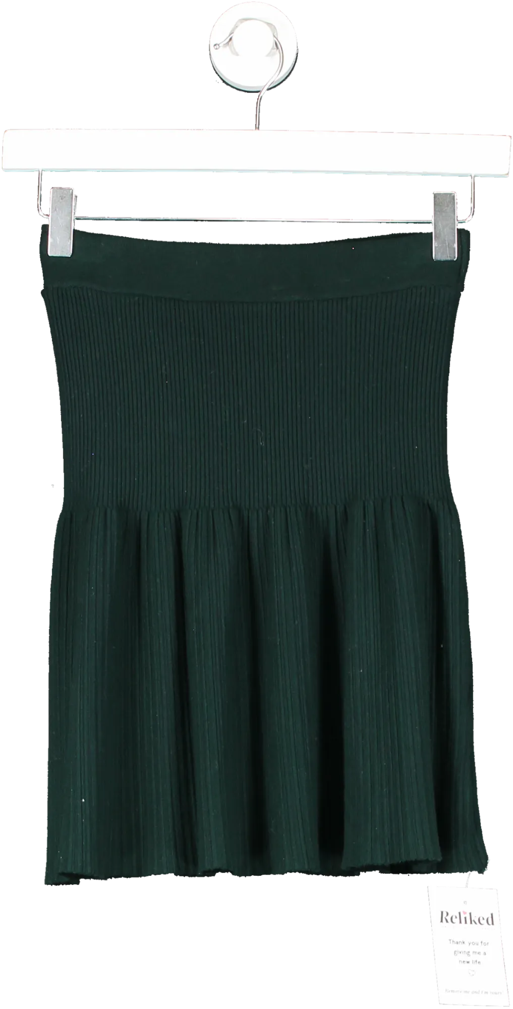 ZARA Green Ribbed Mini Skirt UK M