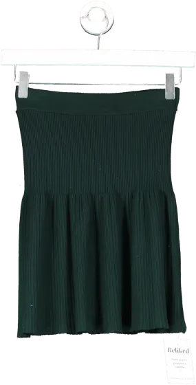 ZARA Green Ribbed Mini Skirt UK M